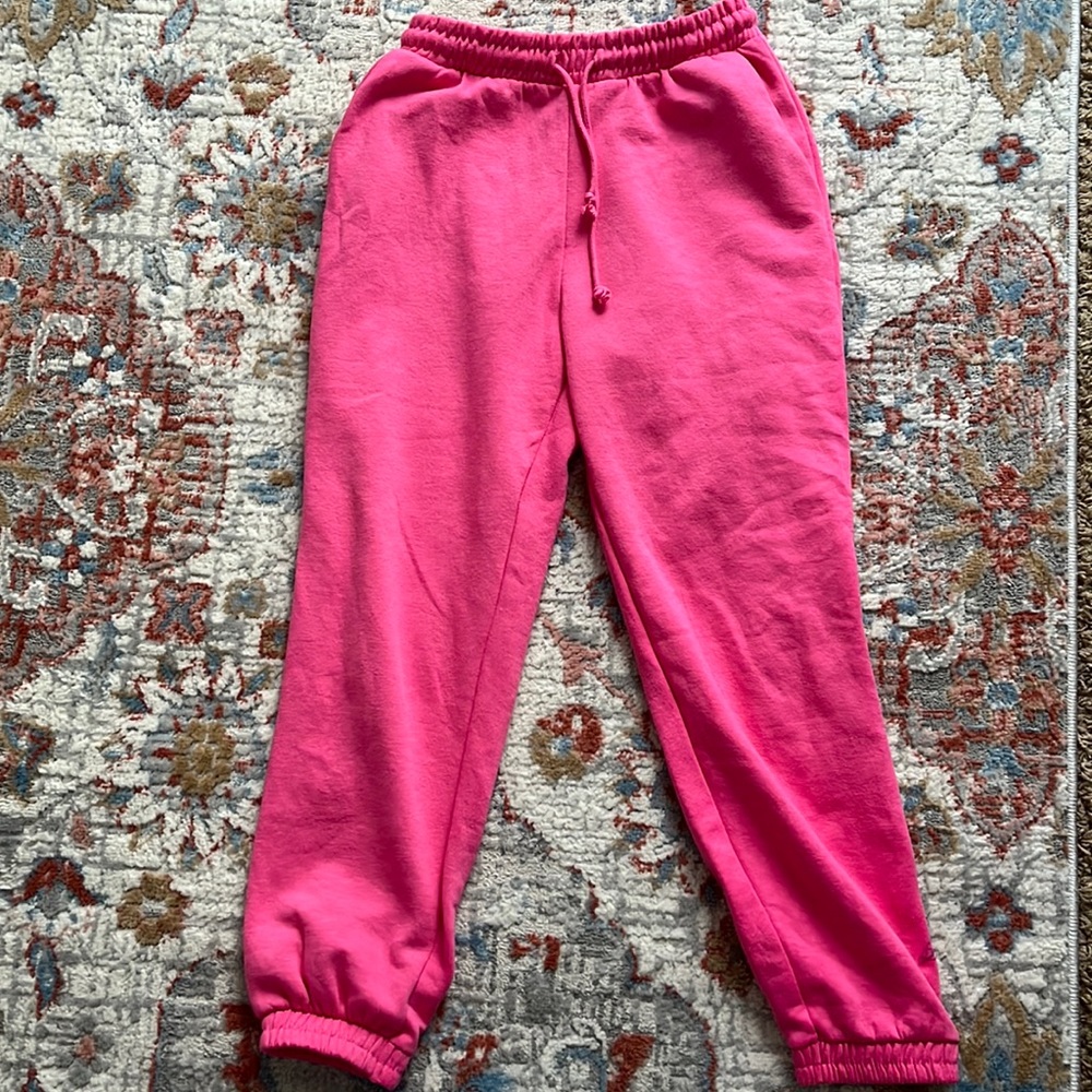 dark pink zara cozy sweatpants